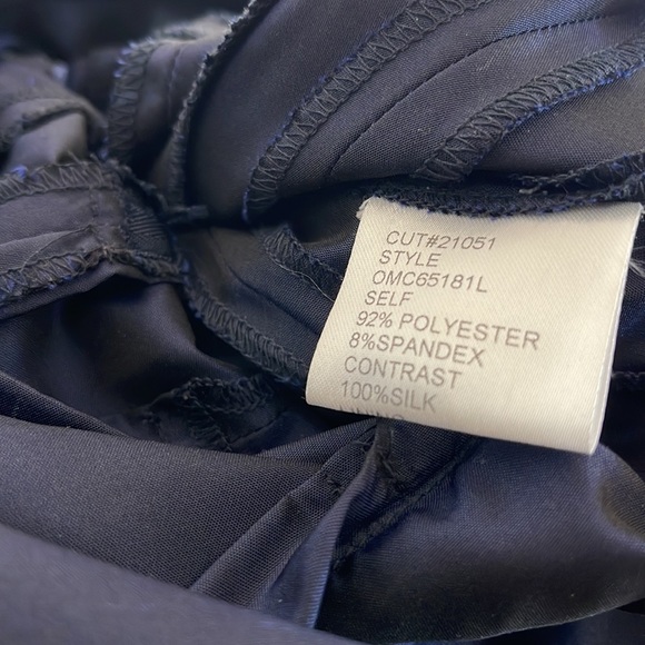 TADASHI Collection Ruched Taffeta Gown Navy Blue Size 2 - Picture 12 of 13